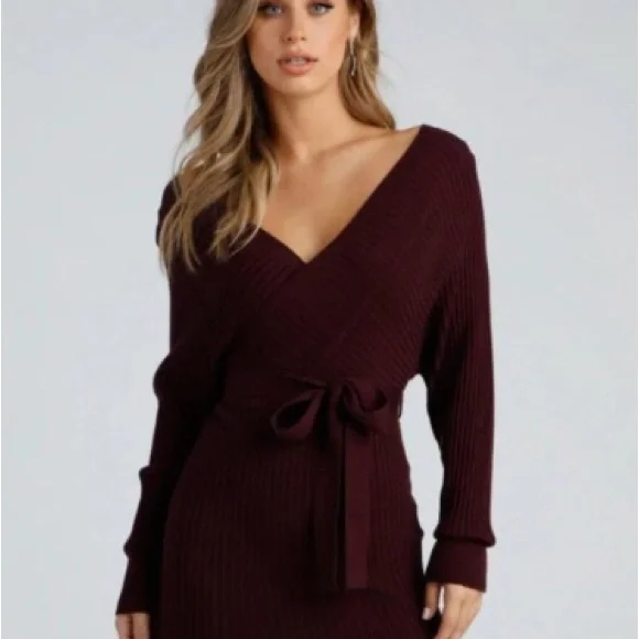 Windsor | Dresses | Windsor Black Long Sleeve Sweater Dress Nwt | Poshmark
